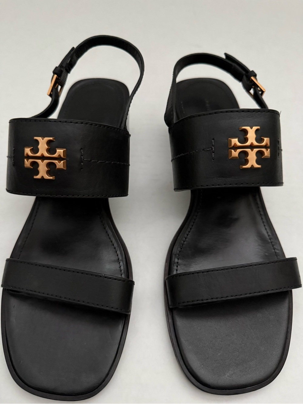 Tory Burch Eleanor Block Heel Sandals Size 10 - Picture 15 of 16